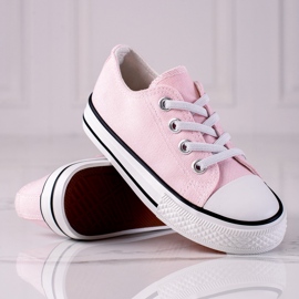 Pinkfarbene Vico-Kindersneaker mit Gummibändern rosa 1