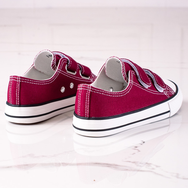 Turnschuhe mit Klettverschluss für Kinder Vico Burgund rot mehrfarbig 1