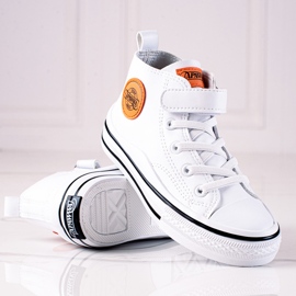 Shelovet hohe Kinder-Sneaker aus ökologischem Leder in Weiß 1