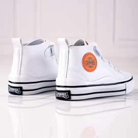 Shelovet hohe Kinder-Sneaker aus ökologischem Leder in Weiß 2