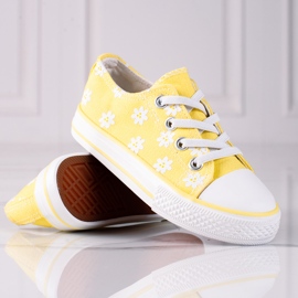 Vico Kindersneaker mit gelben Blumen weiß 1