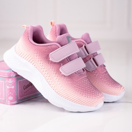 Zweifarbige Sportschuhe mit Klettverschluss von Shelovet für Kinder lila mehrfarbig 1
