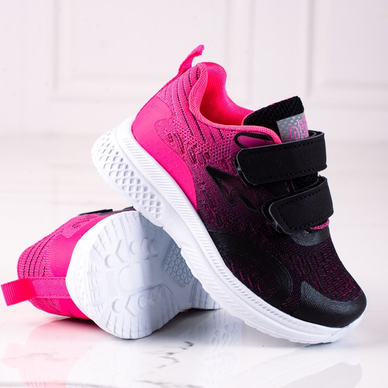 Shelovet Kindersportschuhe mit Klettverschluss rosa schwarz 1