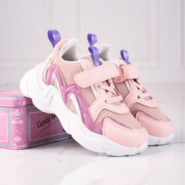 Shelovet Kinderturnschuhe mit Klettverschluss Rosa lila 1
