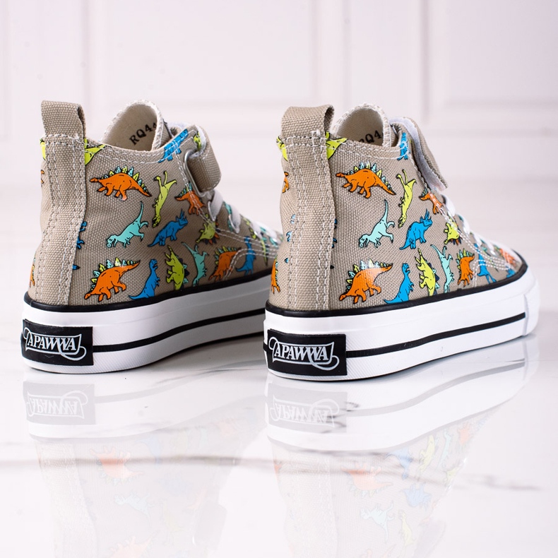 Hohe Turnschuhe für Jungen Shelovet graue Dinosaurier 1