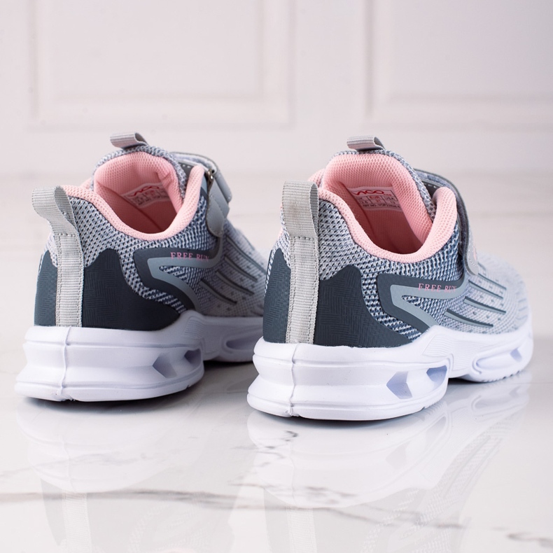Mädchensneaker Vico, Stoff grau rosa 1