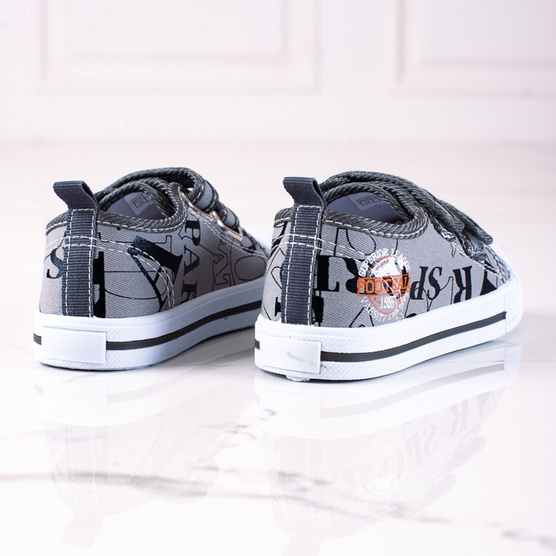 Shelovet Jungen Sneaker mit Klettverschluss grau 1