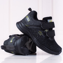 Jungenturnschuhe Shelovet grauer und schwarzer Stoff 1