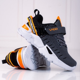 Jungensportschuh Vico mit Neoneinsätzen grau 1