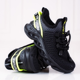 Vico Sportschuhe für Kinder, zweifarbiges Material schwarz grau 2