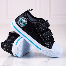 Shelovet Jungen Sneaker mit Klettverschluss schwarz 2