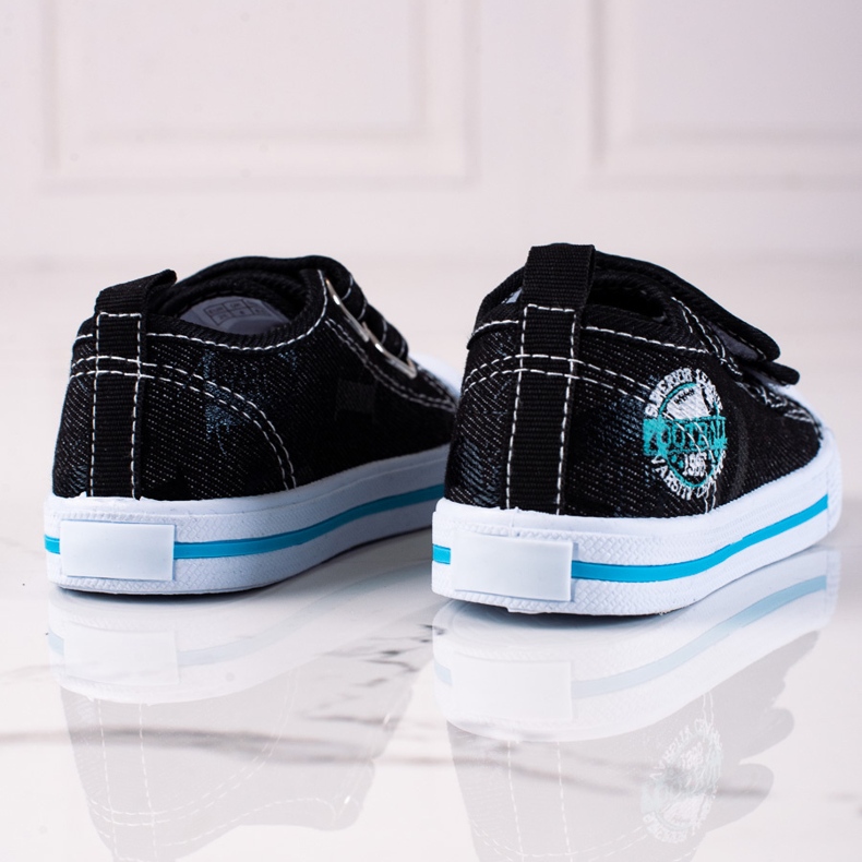 Shelovet Jungen Sneaker mit Klettverschluss schwarz 1