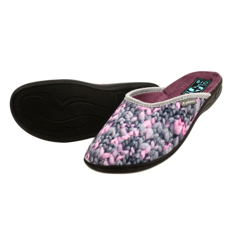 Adanex Hausschuhe mit Aloe Vera-Motiv 27769 grau 3