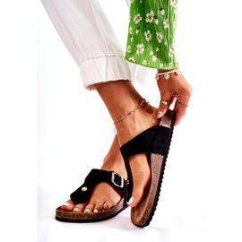 FB1 Damenhausschuhe mit Schnalle Schwarz Elina 2