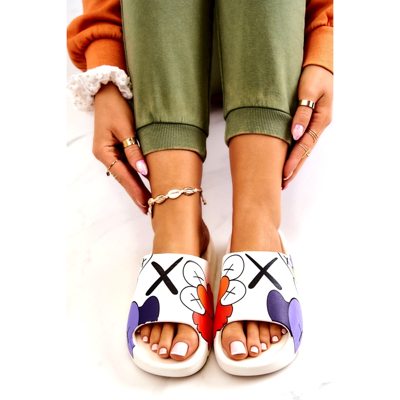 Gummi -Flip -Flops mit weißem Druck 3