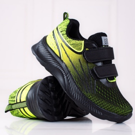 Shelovet Jungen Turnschuhe mit doppeltem Klettverschluss schwarz und gelb 1