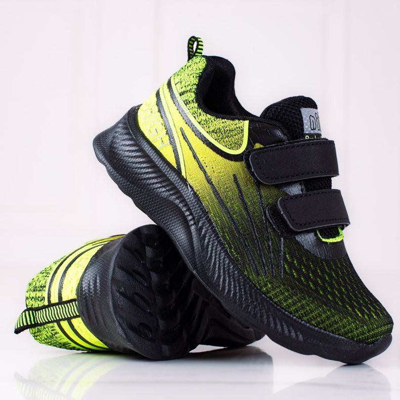 Shelovet Jungen Turnschuhe mit doppeltem Klettverschluss schwarz und gelb 1