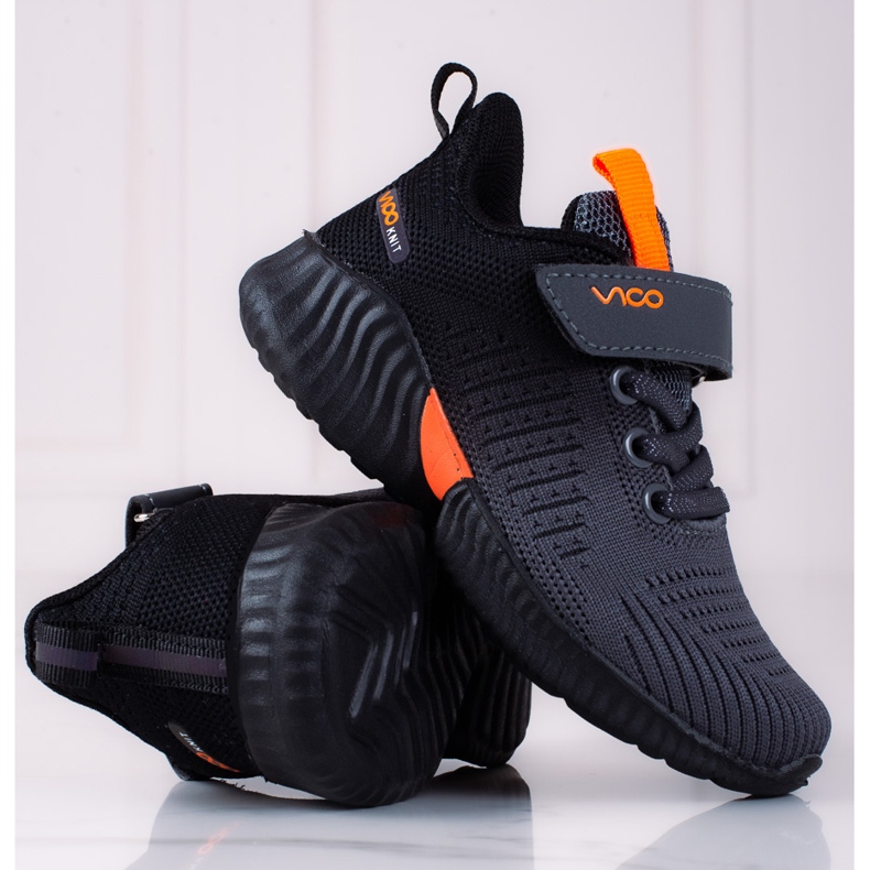 Dunkelgraue durchbrochene Turnschuhe von Vico für Kinder 1