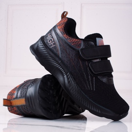 Shelovet Jungen Turnschuhe mit doppeltem Klettverschluss schwarz 1