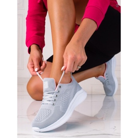 Hellgrauer SHELOVET Sportschuh für Damen mit Schnürung 1