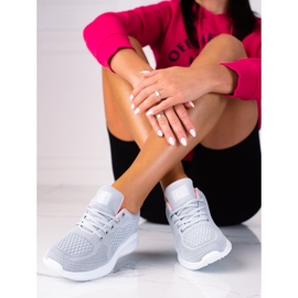 Hellgrauer SHELOVET Sportschuh für Damen mit Schnürung 2