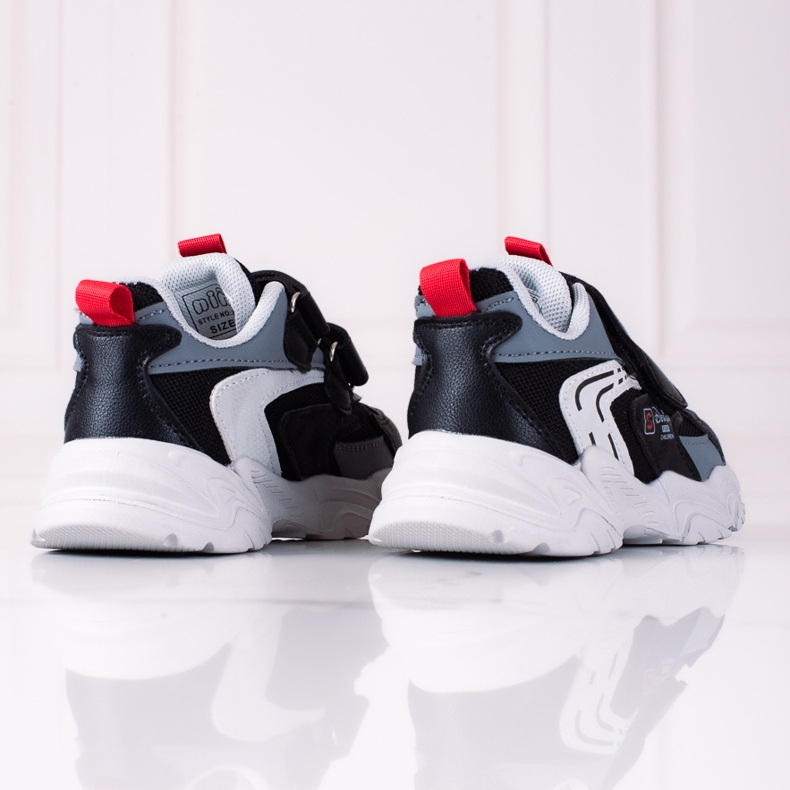 Shelovet Jungen Turnschuhe mit dicker Sohle schwarz 1