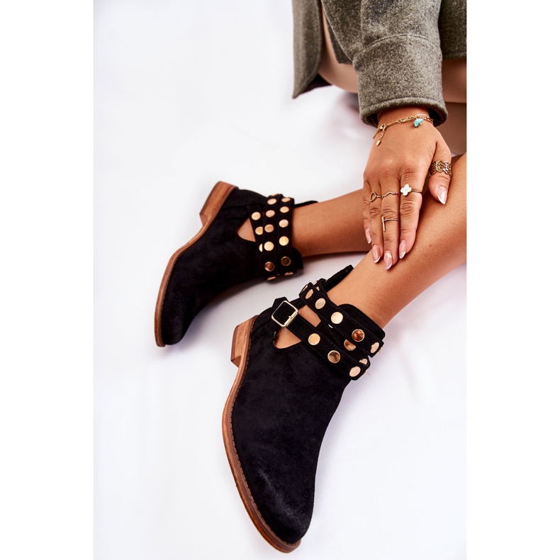 WS1 Damenstiefel mit Jets auf flachem Absatz Black Larino schwarz 1