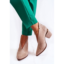 Lederstiefel mit hohem Absatz Laura Messi Hellbeige 2344 2