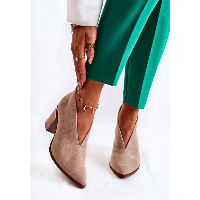 Lederstiefel mit hohem Absatz Laura Messi Hellbeige 2344 1