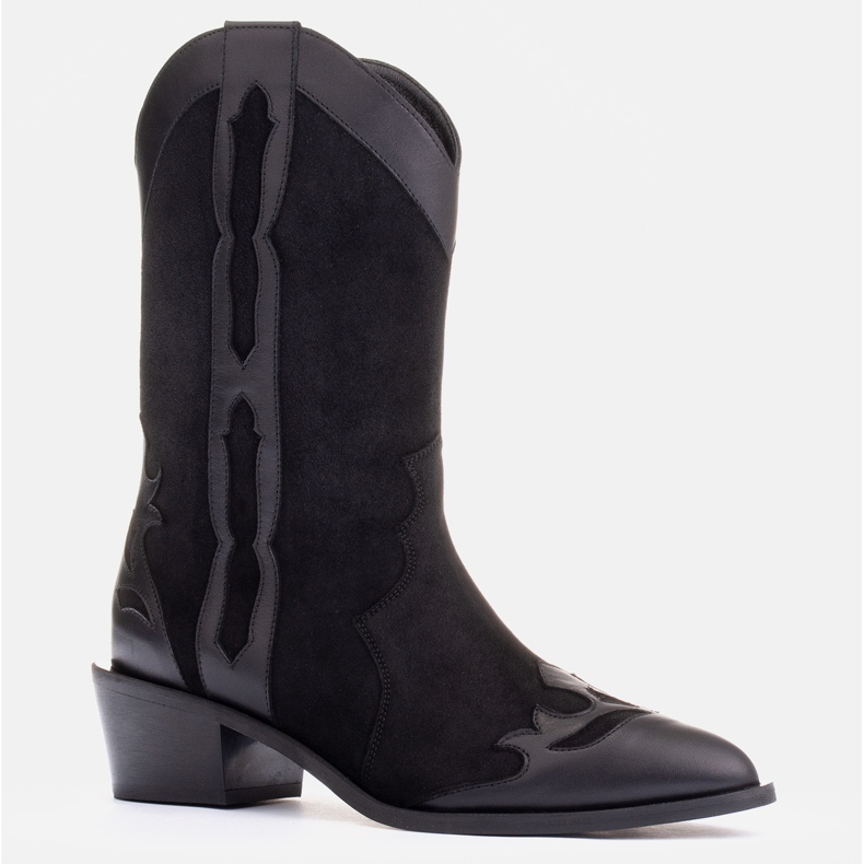 Marco Shoes Schwarze Stiefel aus natürlichem Wildleder 1