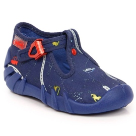 Hausschuhe mit Verschluss Befado Jr BEF2S marineblau 2