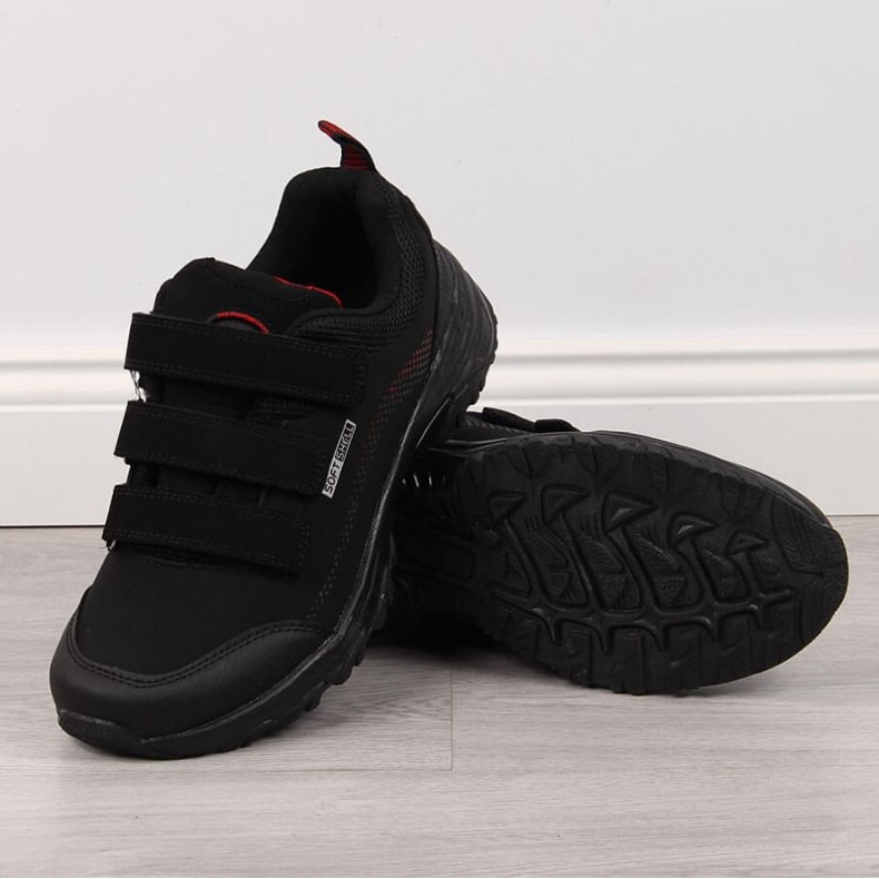 American Club W AM838A Trekkingschuhe mit Klettverschluss schwarz-rot 1