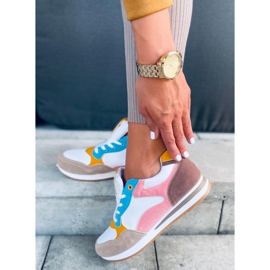 Pokki Khaki Sportschuhe für Damen weiß rosa gelb 1