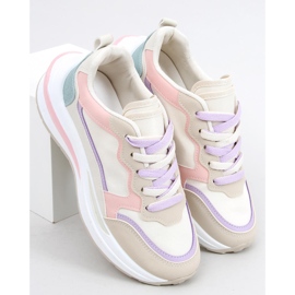 Ekani Rosa Turnschuhe beige weiß lila blau 2