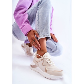 PG1 Modischer Damen-Sneaker Hellbeige Allie golden 2