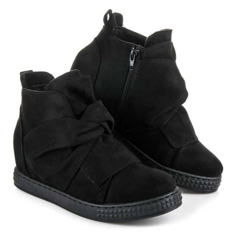 Bella Star Sportliche Keilsneaker aus Wildleder schwarz 1