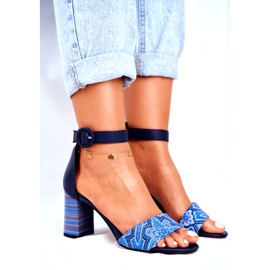 Damen Sandalen Maciejka Leder Marineblau 04235-17 / 00-5 navy blau 5