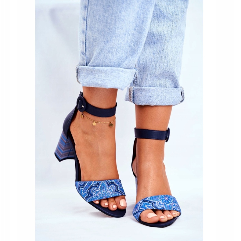 Damen Sandalen Maciejka Leder Marineblau 04235-17 / 00-5 2