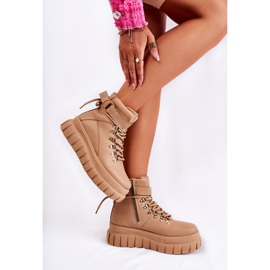 FB3 Modische Damen Stiefeletten Beige La Blanca 1