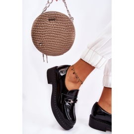 Lackschuhe mit silberner Verzierung Schwarz Hestill 1