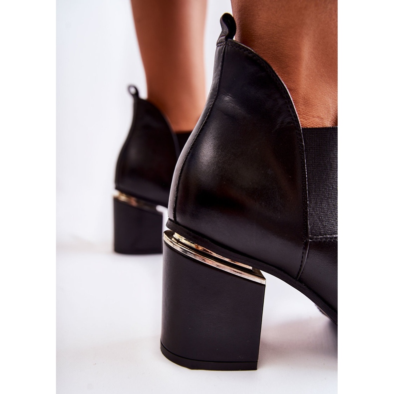 Lederstiefel mit hohem Absatz Laura Messi 2506 Schwarz 1