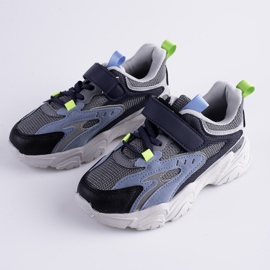 Shelovet Jungen Turnschuhe auf einem dicken blauen Plateau marineblau mehrfarbig 2