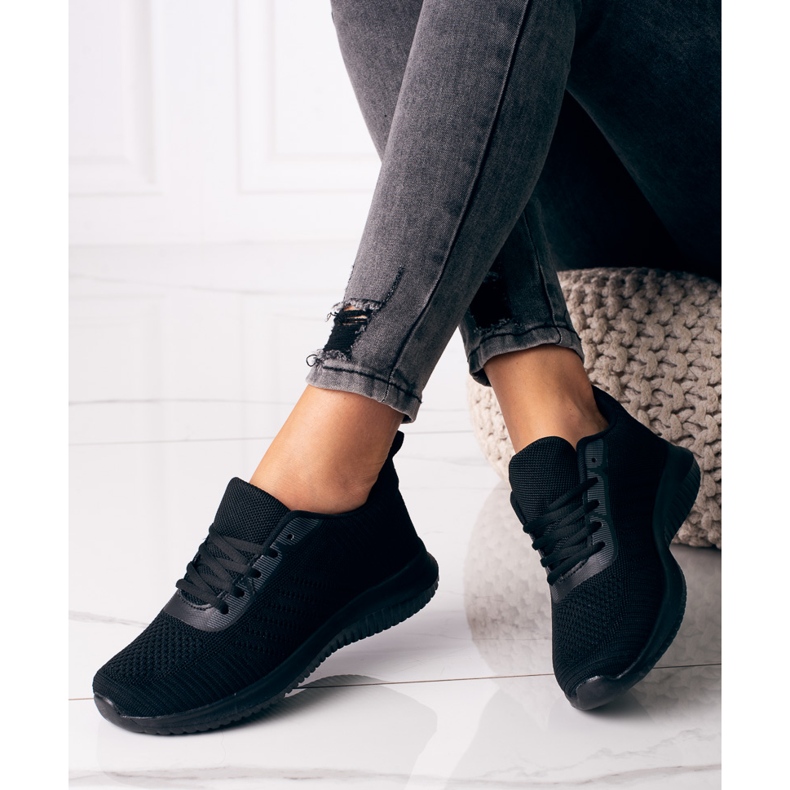 Shelovet Schnürsneaker für Damen schwarz 1