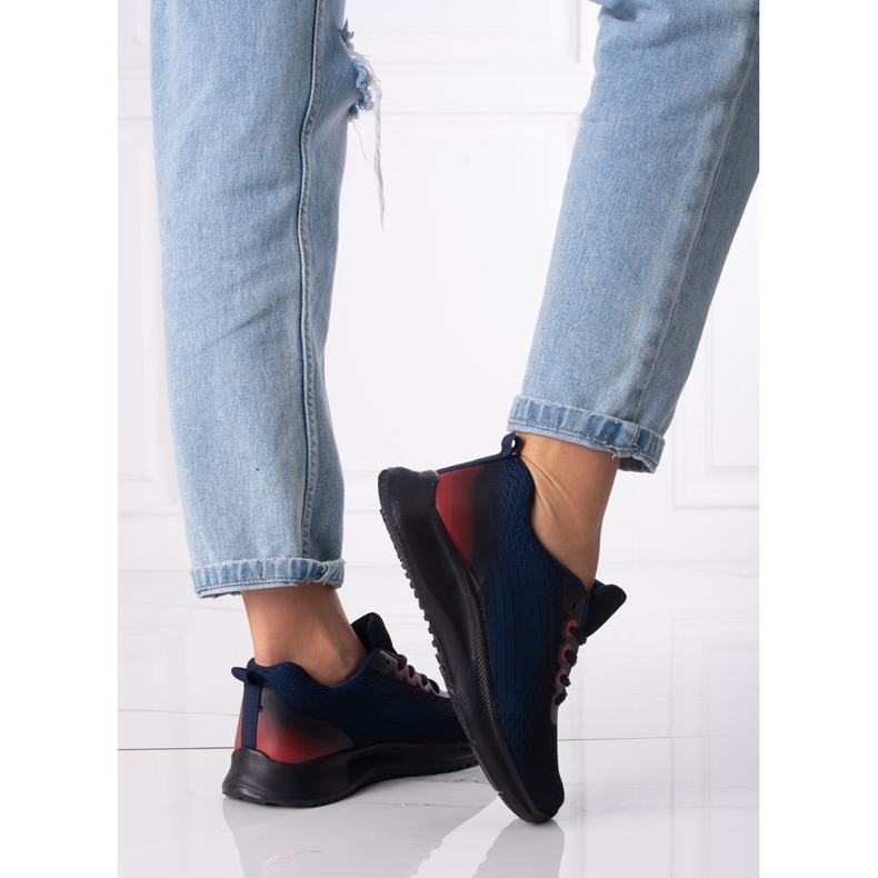 Damen Sportschuhe Shelovet geschnürt marineblau und schwarz 1