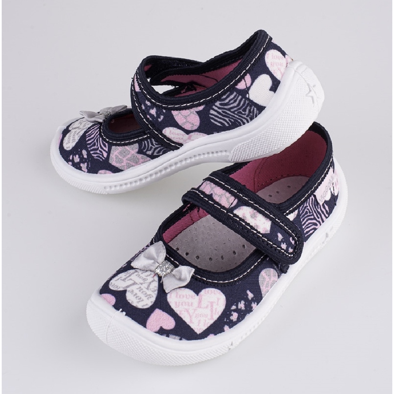 Mädchen Hausschuhe Viggami Dorothy des Herzens navy blau 1