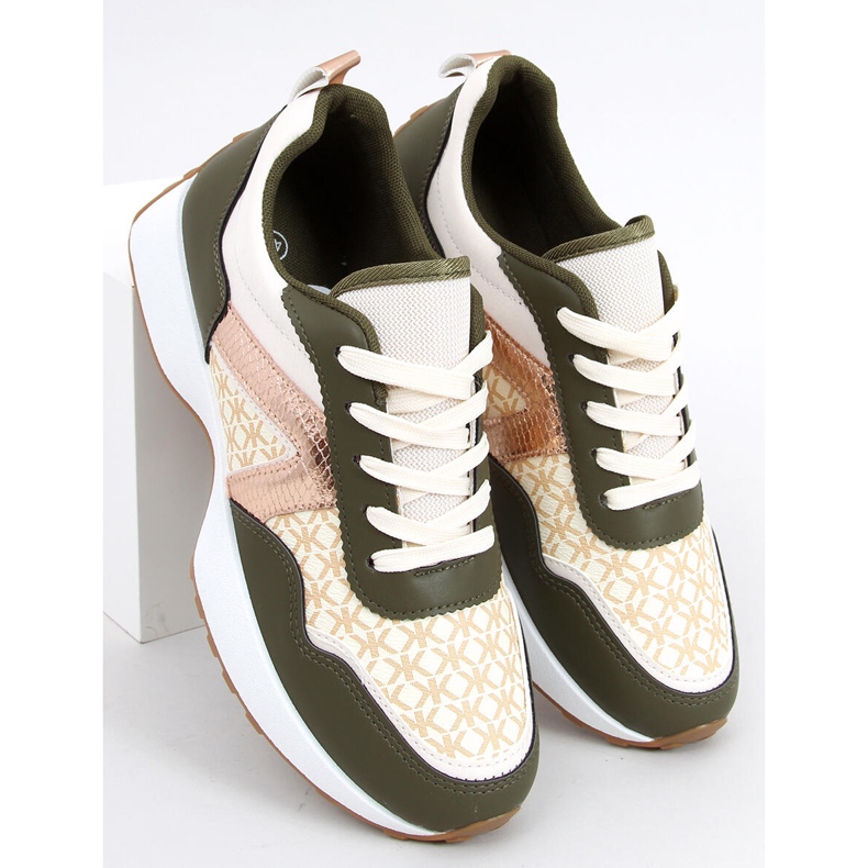 Akira Grüne Turnschuhe beige 2