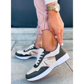 Akira Grüne Turnschuhe beige 1