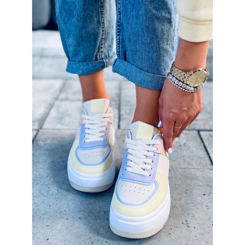 Dhara Gelbe Damenturnschuhe weiß blau rosa mehrfarbig 1