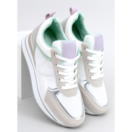 Bahar Graue Turnschuhe mit Keilabsatz beige lila silber mehrfarbig 2
