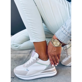 Bahar Graue Turnschuhe mit Keilabsatz beige lila silber mehrfarbig 1